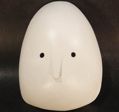 masque larvaire, masque de theatre, fabrication larvaire masque